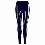 Collant Nero Lucido in Latex con Zip e Apertura Inguine