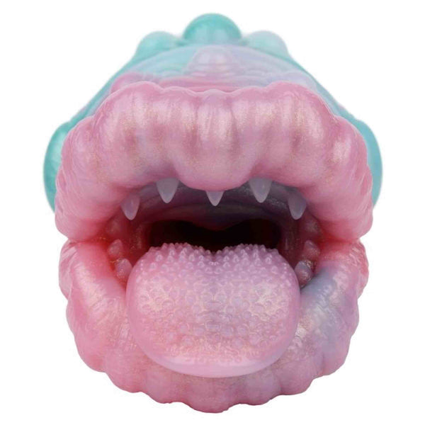 Toy masturbazione silicone liquido forma lumaca marina bocca aperta rosa e azzurro