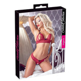 Confezione Cottelli Collection lingerie pizzo rosso vinaccia con modella