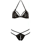 Completino lingerie nero pizzo floreale vista prodotto separato
