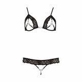 BH set pizzo nero con gioielli argento e catenelle decorative