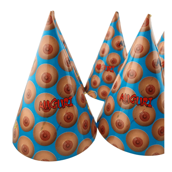 Confezione da 6 Cappellini in carta per festa Tema Tits