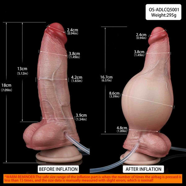Constantine Inflatable squirting dildo for couple, inflatable sex toy with hand-pump