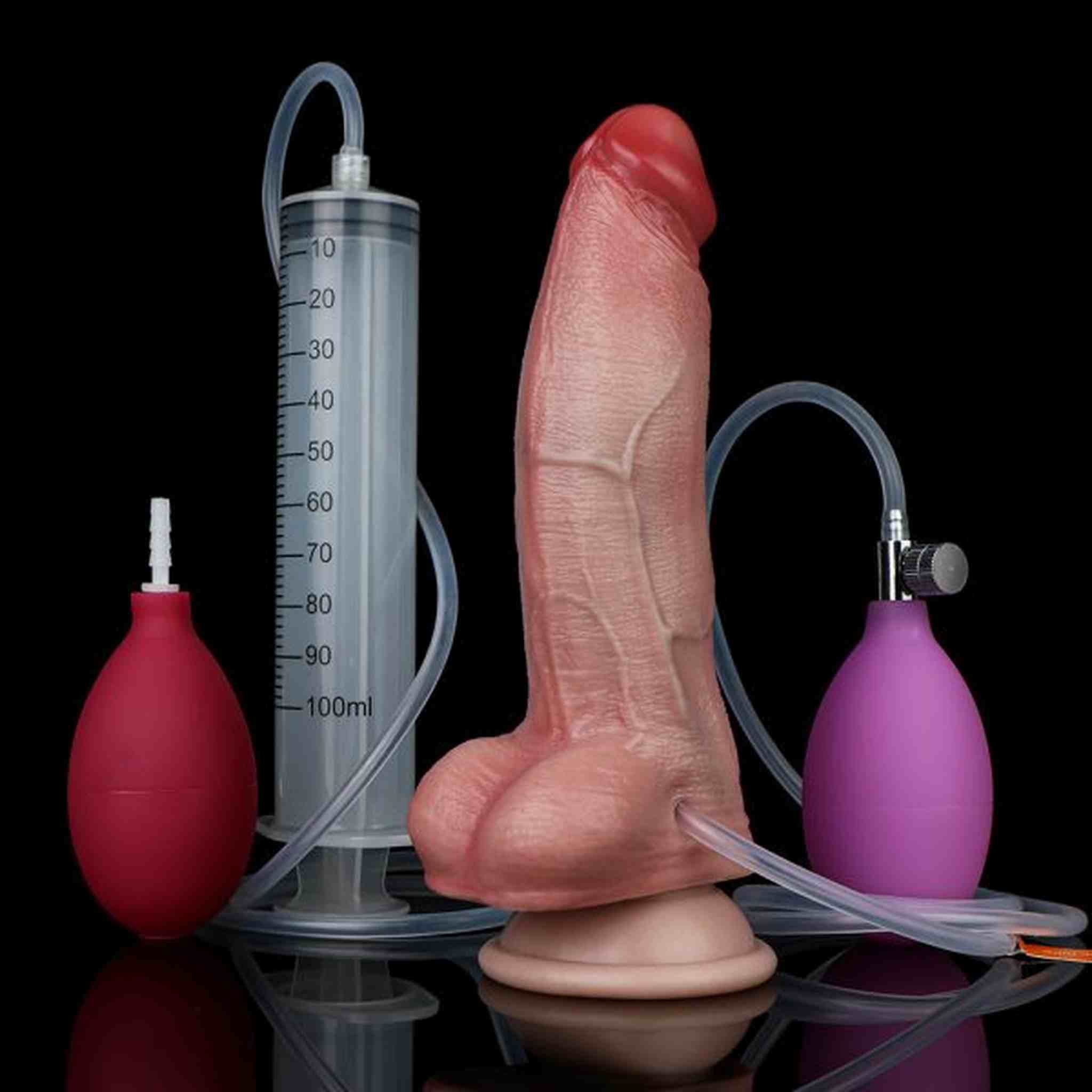 Constantine Inflatable squirting dildo for couple, inflatable sex toy with hand-pump