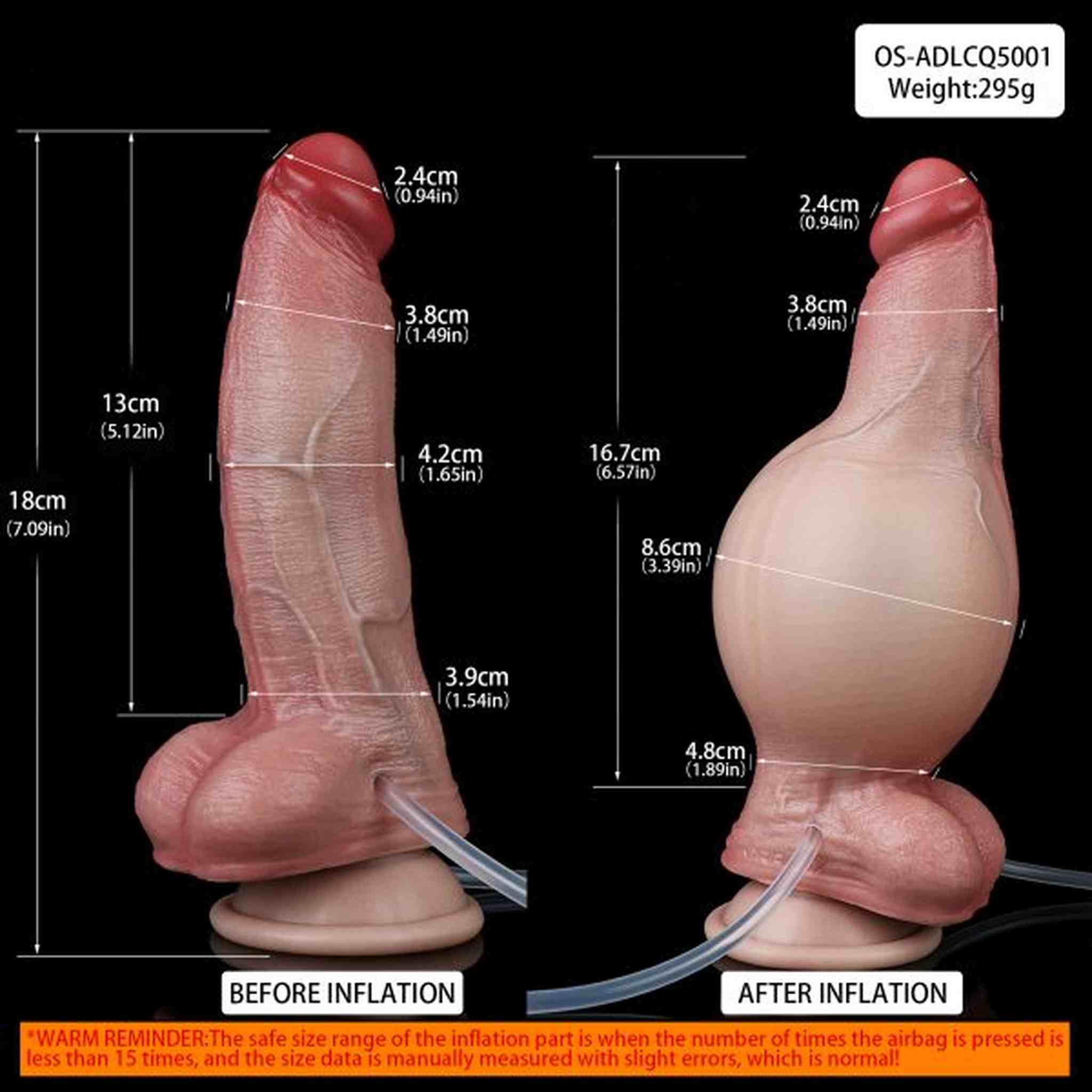 Constantine Inflatable squirting dildo for couple, inflatable sex toy with hand-pump