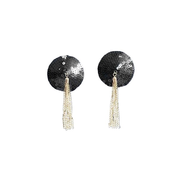 Copricapezzoli in paillettes con catenine dorate