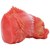 Toy silicone liquido koi rosso corallo con dettagli dorati e scaglie