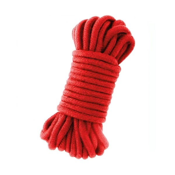 Corda bondage rossa 100% cotone intrecciata a tre fili, 20 metri