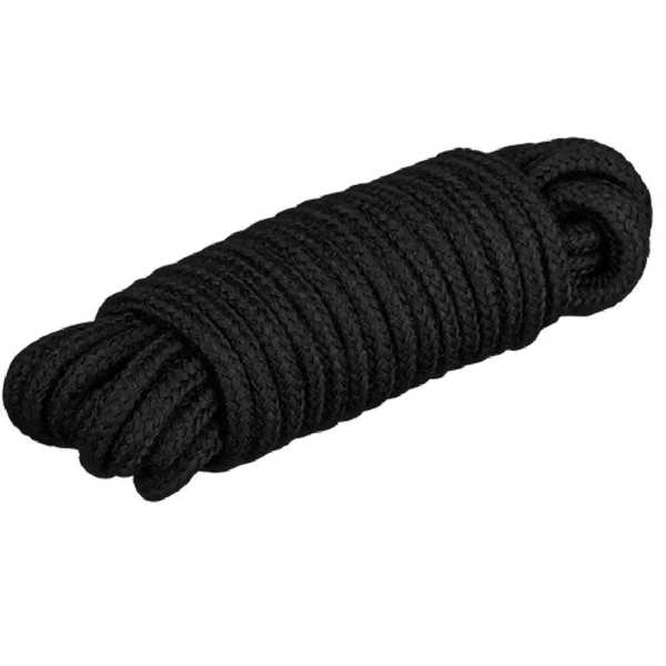 Corda bondage in cotone nero 10 metri per Shibari, morbida e resistente