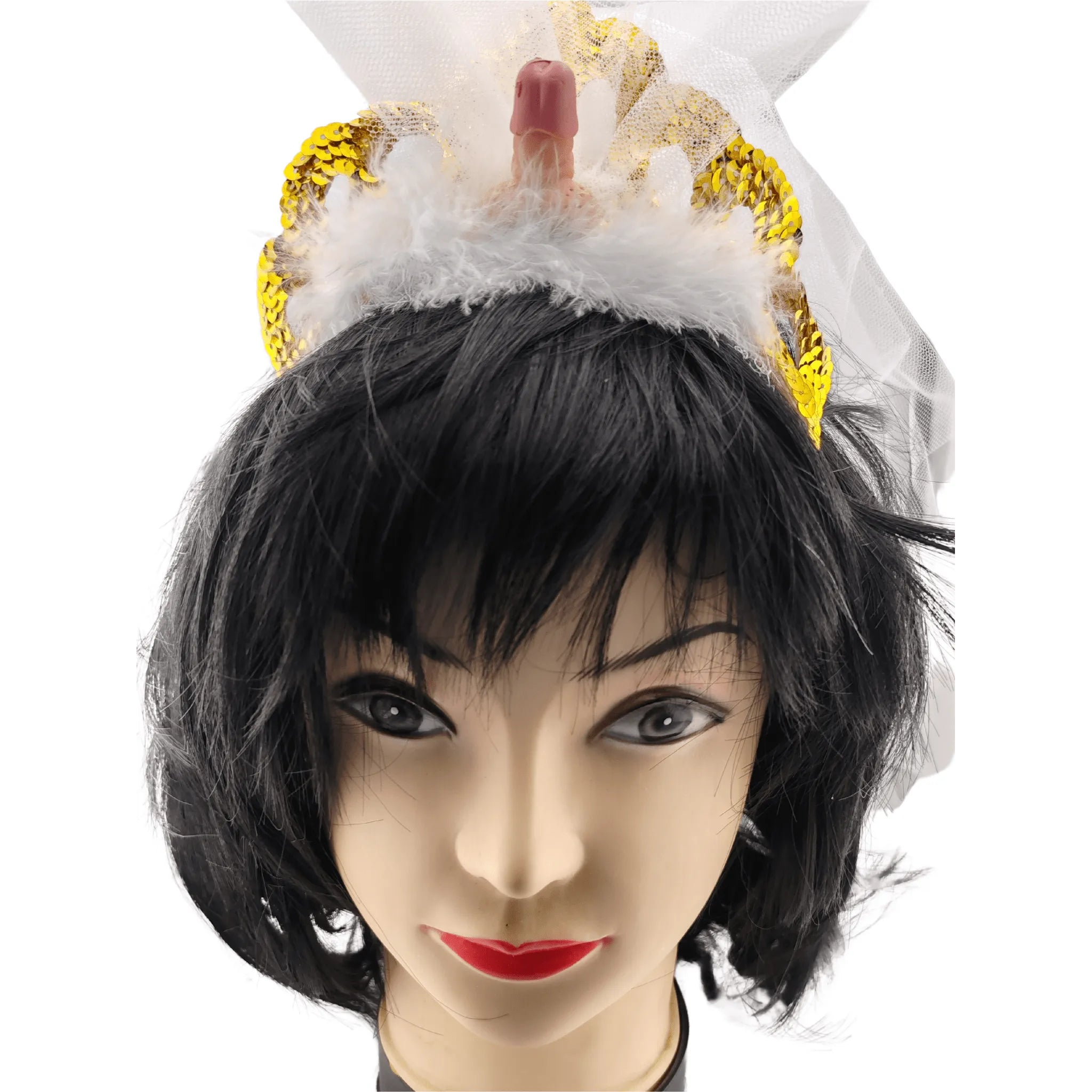 Coroncina della sposa con velo e pisellino