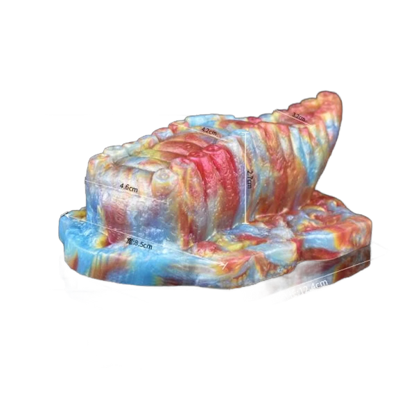 Dimensioni toy Cosmo bocca mostro silicone lucido effetto tie-dye 12,4 cm