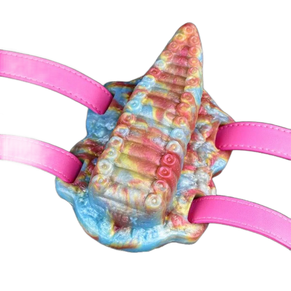 Toy Cosmo Magmara bocca mostro silicone marbled multicolore con cinghie rosa