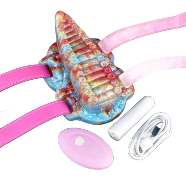 Toy Cosmo tentacolo mostro silicone con quattro fasce pelle sintetica e accessori ricarica