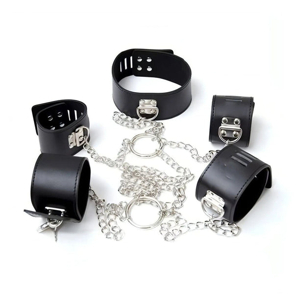 Costrittivo Chain Hogtie Black - Cuoio, Nero