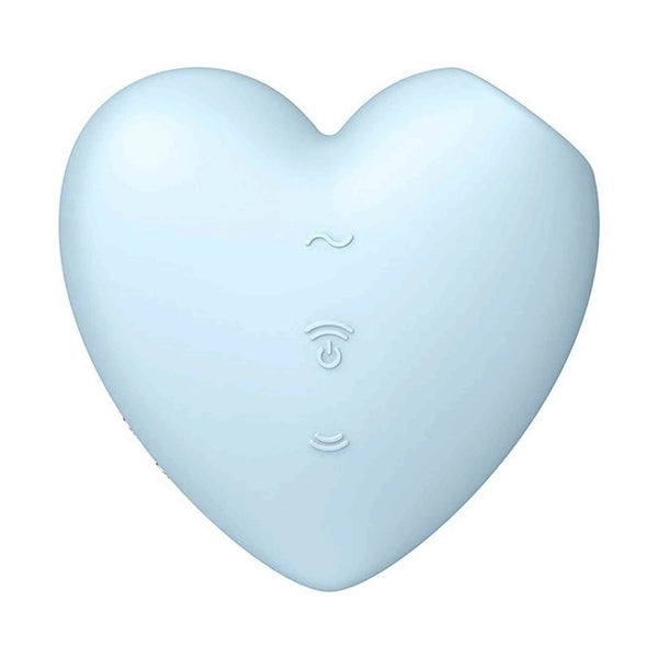 Pannello controllo Satisfyer Cutie Heart blu con icone onde e accensione