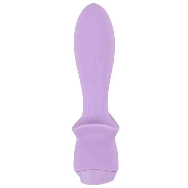 Vibratore Cuties Mini lilla in silicone opaco con testa arrotondata e base ondulata