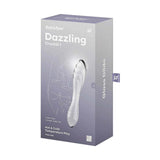Angolo confezione vetro Satisfyer Dazzling Crystal 1 con dicitura gioco caldo/freddo