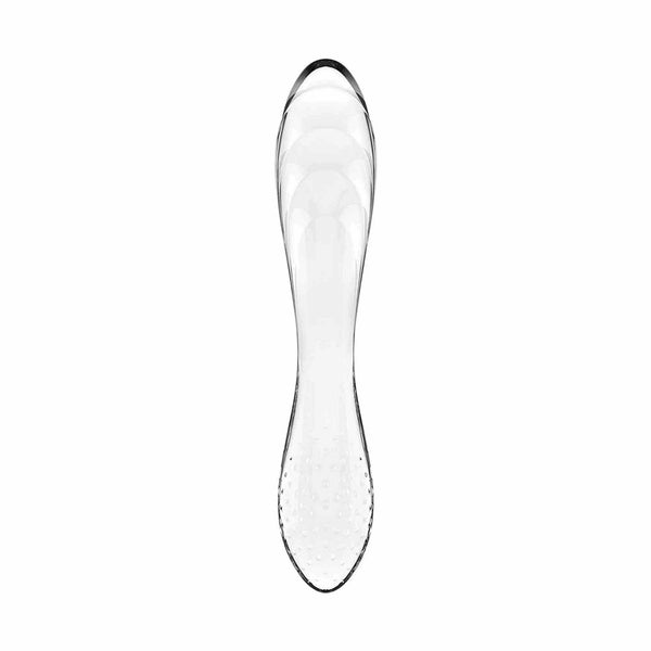 Dildo in vetro trasparente Satisfyer Dazzling Crystal 1 con base testurizzata