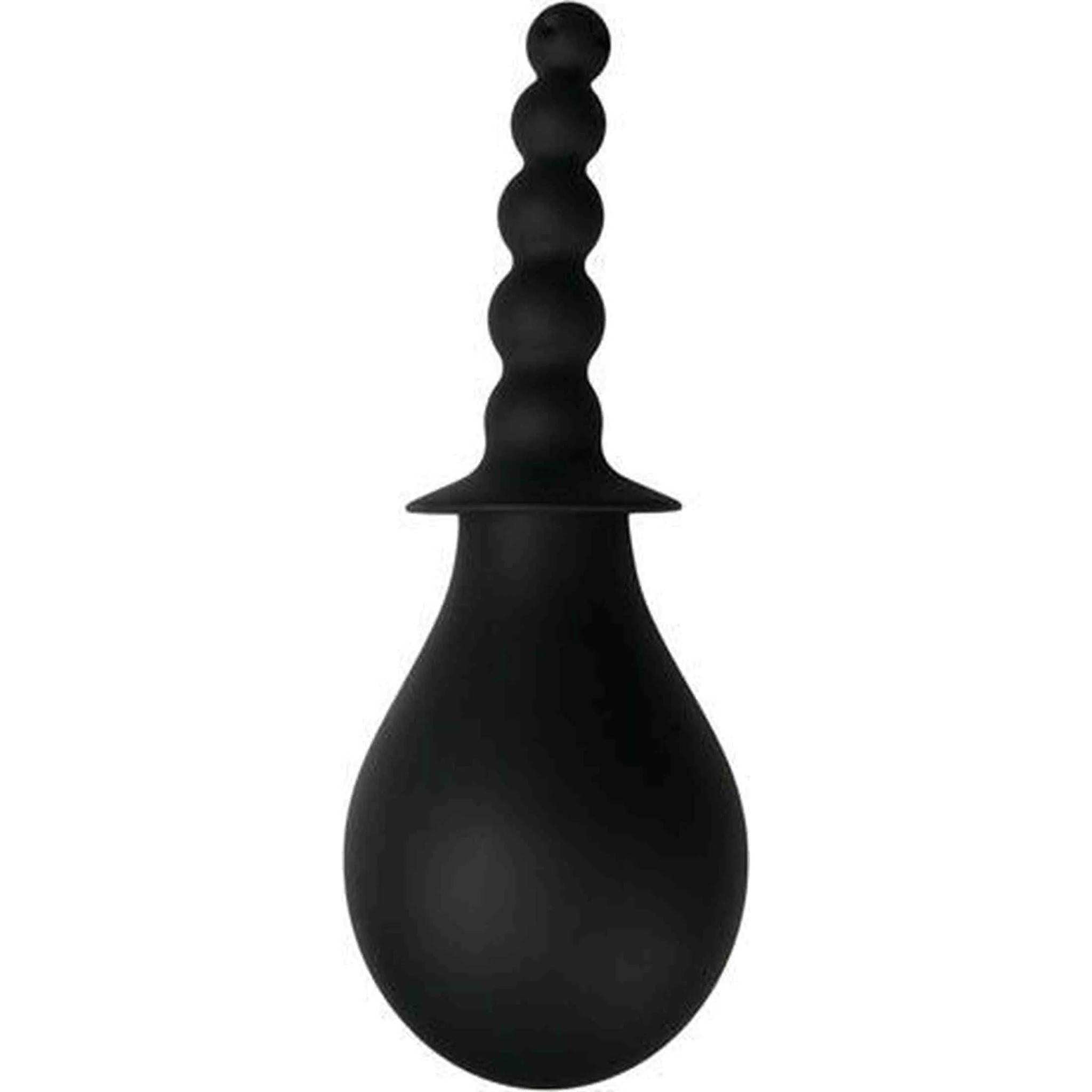 Deluxe Douche - Doccetta intima con palline anali in silicone - Nero
