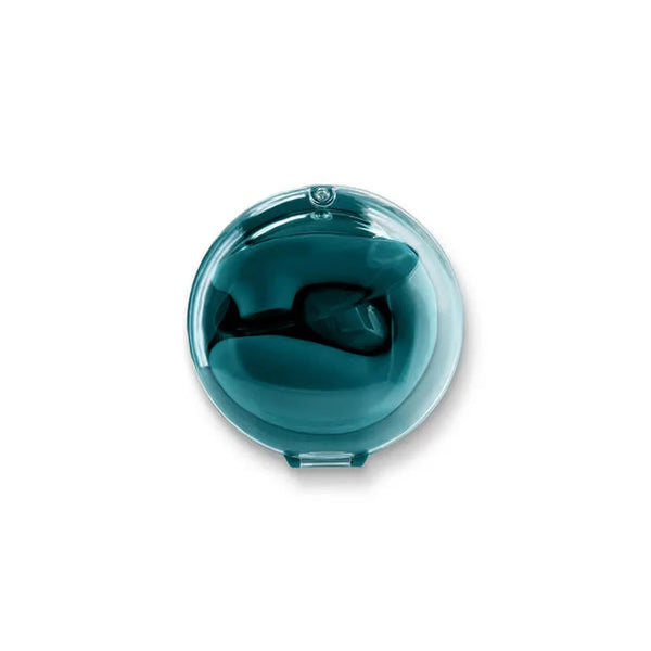 Astuccio rotondo trasparente chiuso vibratore rabbit Desire Euphoria turchese
