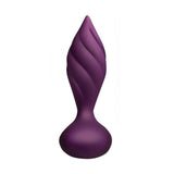 Plug anale Desire viola a spirale in silicone morbido con base ampia