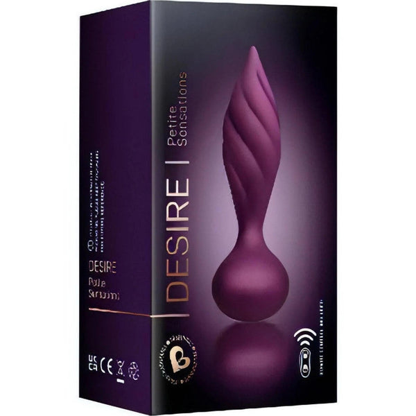 Confezione scatola Desire Plug Spirale viola con design a spirale e icona wireless