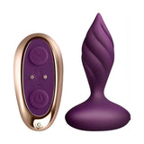 Set plug anale Desire viola a spirale in silicone con telecomando wireless oro rosa