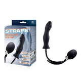 Plug anale gonfiabile nero in silicone con pompa e scatola STRAFE