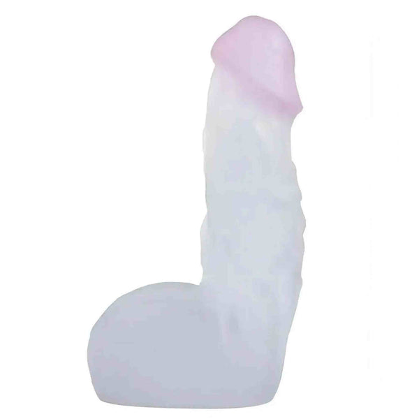 Dildo Bombato trasparente 19 cm Doc Johnson con base ampia e finitura liscia
