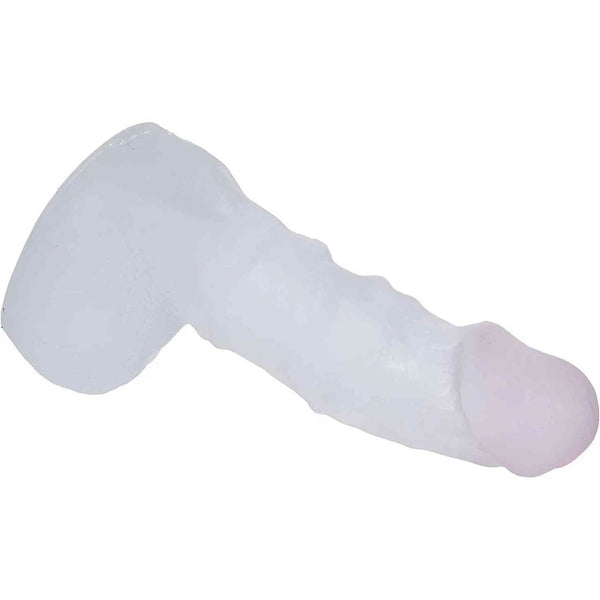 Dildo Bombato trasparente 19 cm Doc Johnson dettaglio venature anatomiche rosa