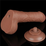 Base filettata rimovibile con adesivo a vuoto per dildo marrone chiaro
