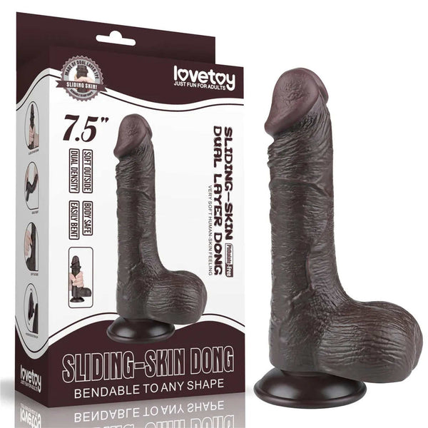 Dildo Nero Scappellabile come un Pene Vero 7.5″