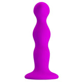 Dildo anale ondulato in silicone con ventosa - Viola
