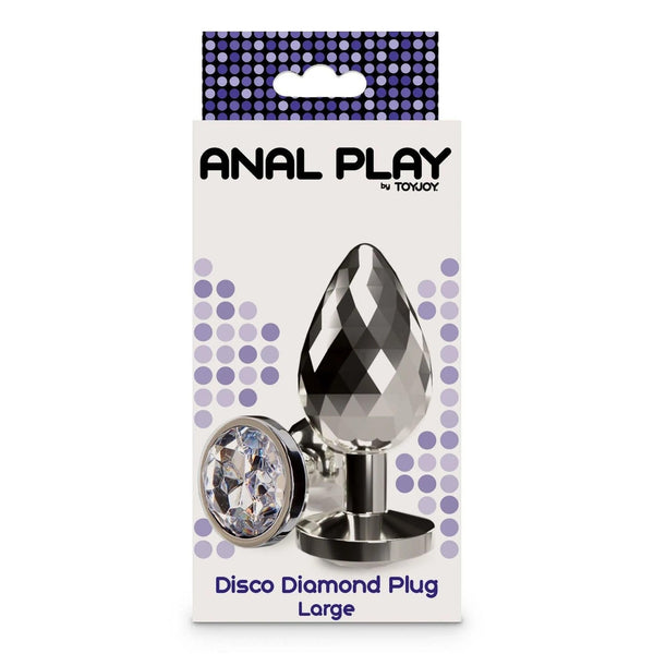 Confezione Disco Diamond Plug Large ToyJoy scatola pois viola blu