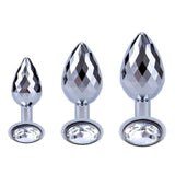 Tre taglie plug anali Disco Diamond vetro facettato effetto scintillante