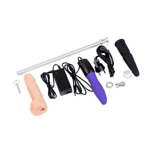 Set completo accessori Diva ToolBox Lover con attacco viola, lubrificante e chiavi Y