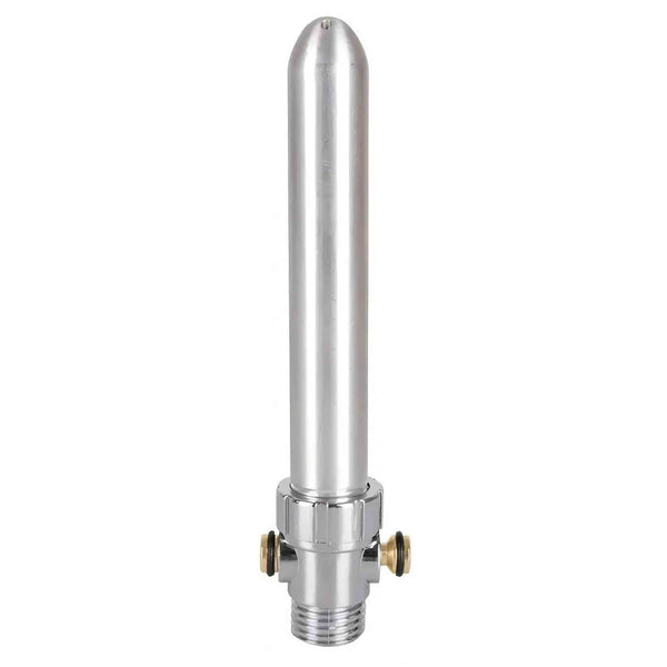 Doccetta anale in alluminio con aggancio per tubo doccia regolabile e 4 fori sulla punta