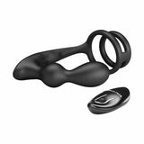 Stimolatore wireless pene ano nero con telecomando ergonomico