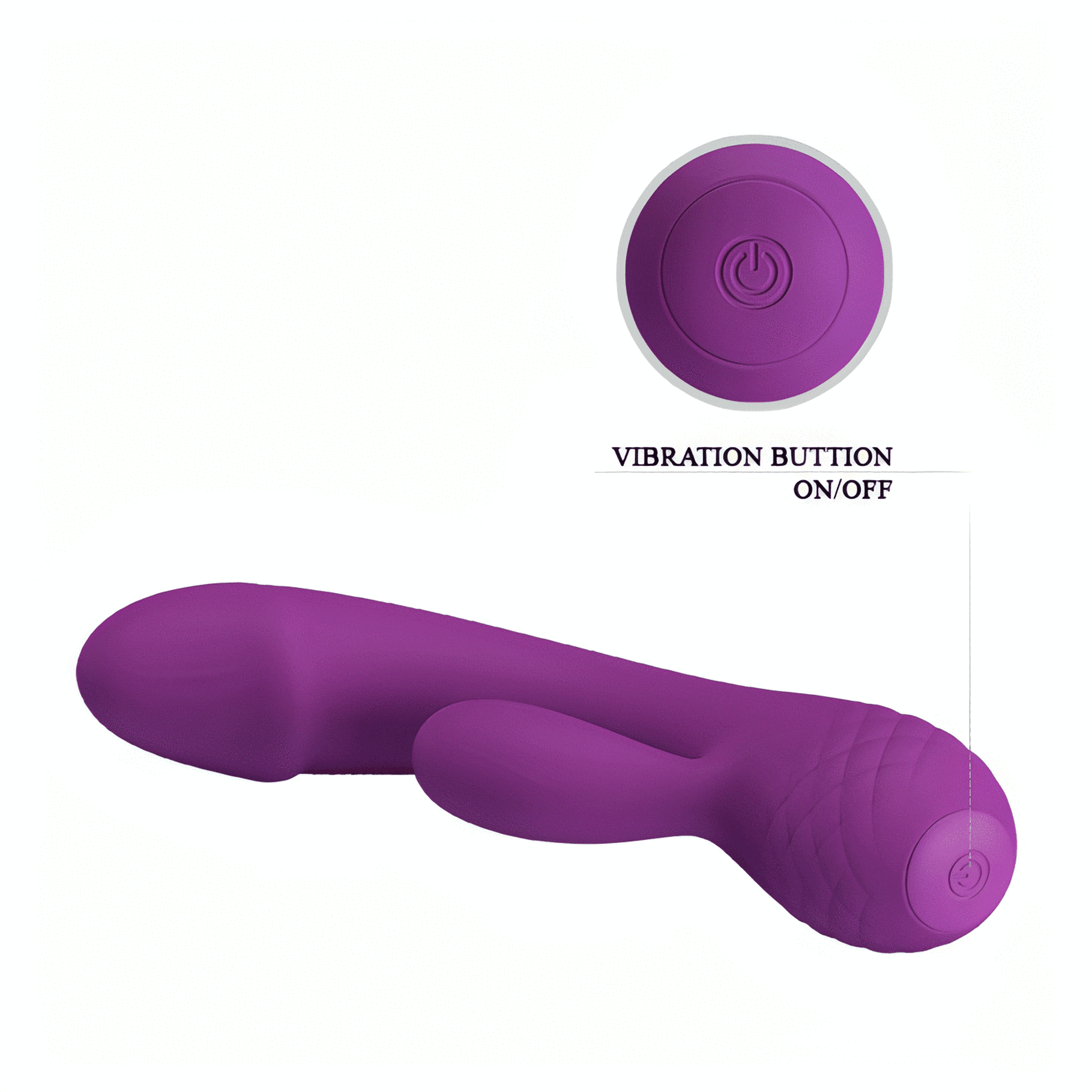 Doreen Vibratore Rabbit realizzato in Silicone Soft Touch - 12 modalità di vibrazione, Extra Morbido, Ricaricabile, Viola