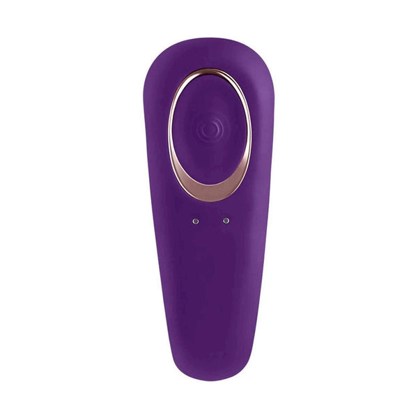 Vibratore ergonomico Satisfyer Purple vista frontale con superficie liscia