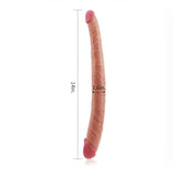 Doppio dildo realistico 14 pollici rosa carne con texture venature