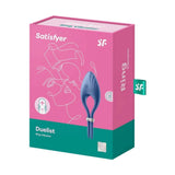 Confezione vibratore anello Satisfyer Duelist blu con garanzia 15 anni e modalità pulse