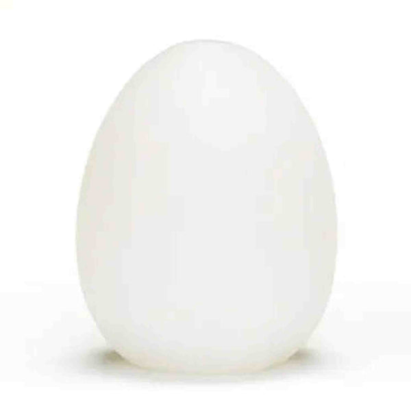 Tenga EGG Cloudy masturbatore ovale bianco liscio uniforme vista frontale senza decorazioni