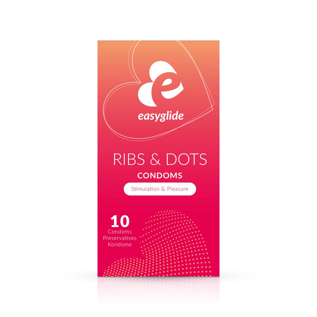 EasyGlide - Ribs and Dots Condoms - 10 pieces