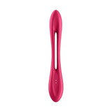 Dettaglio posteriore vibratore Elastic Joy rosso con porte di ricarica circolari
