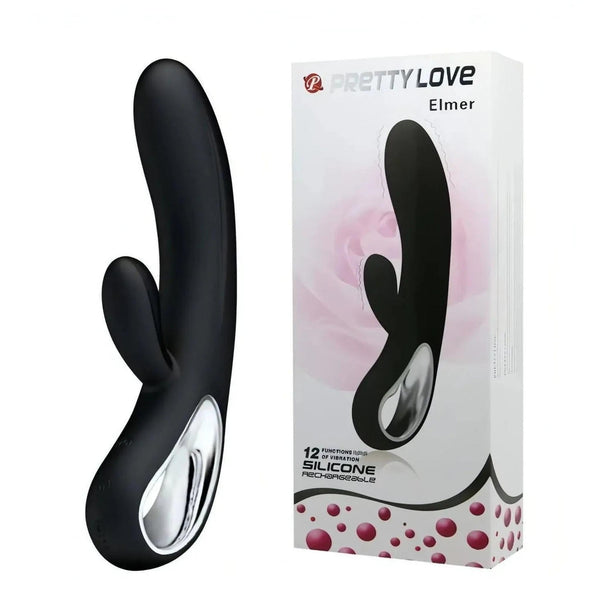 Elmer Vibratore Rabbit in silicone con 12 diverse vibrazioni