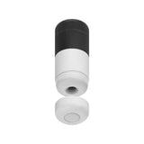 Enamour Stroker Chisa Novelties bianco nero con texture a righe e coperchio