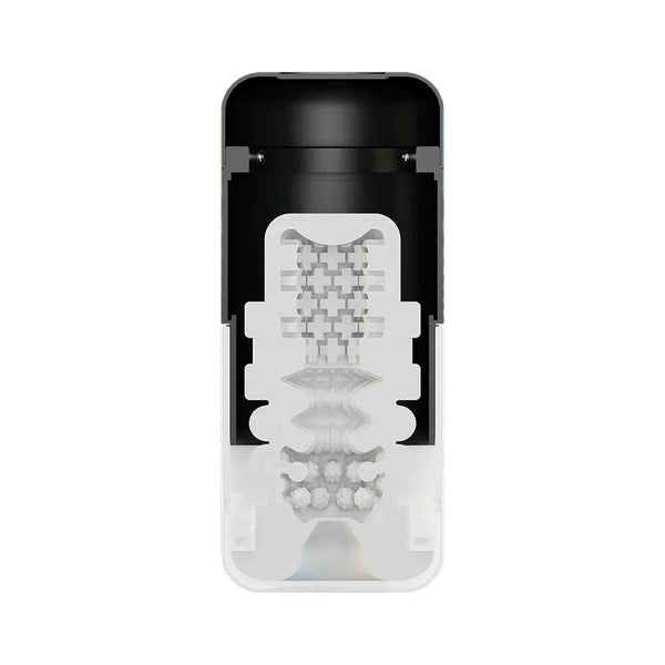 Enamour Stroker vista interna trasparente dettagli geometrici griglia e protuberanze