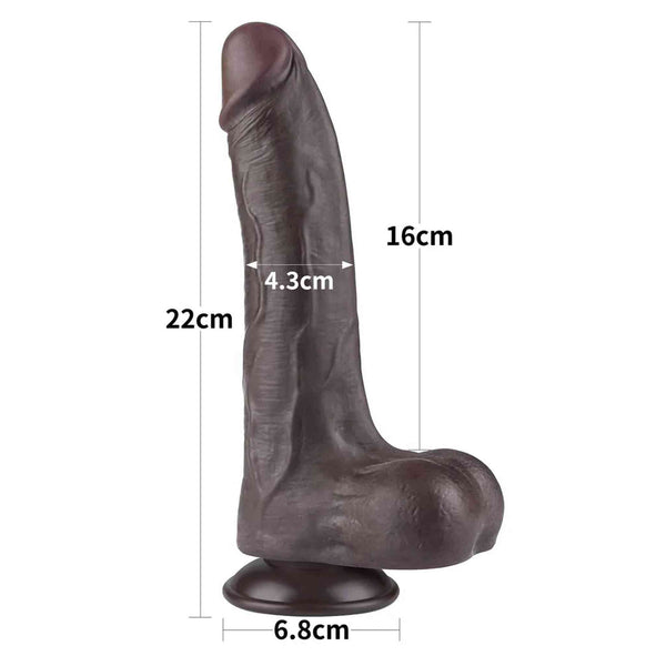 Dildo nero dimensioni complete 22 cm lunghezza e 4.3 cm diametro