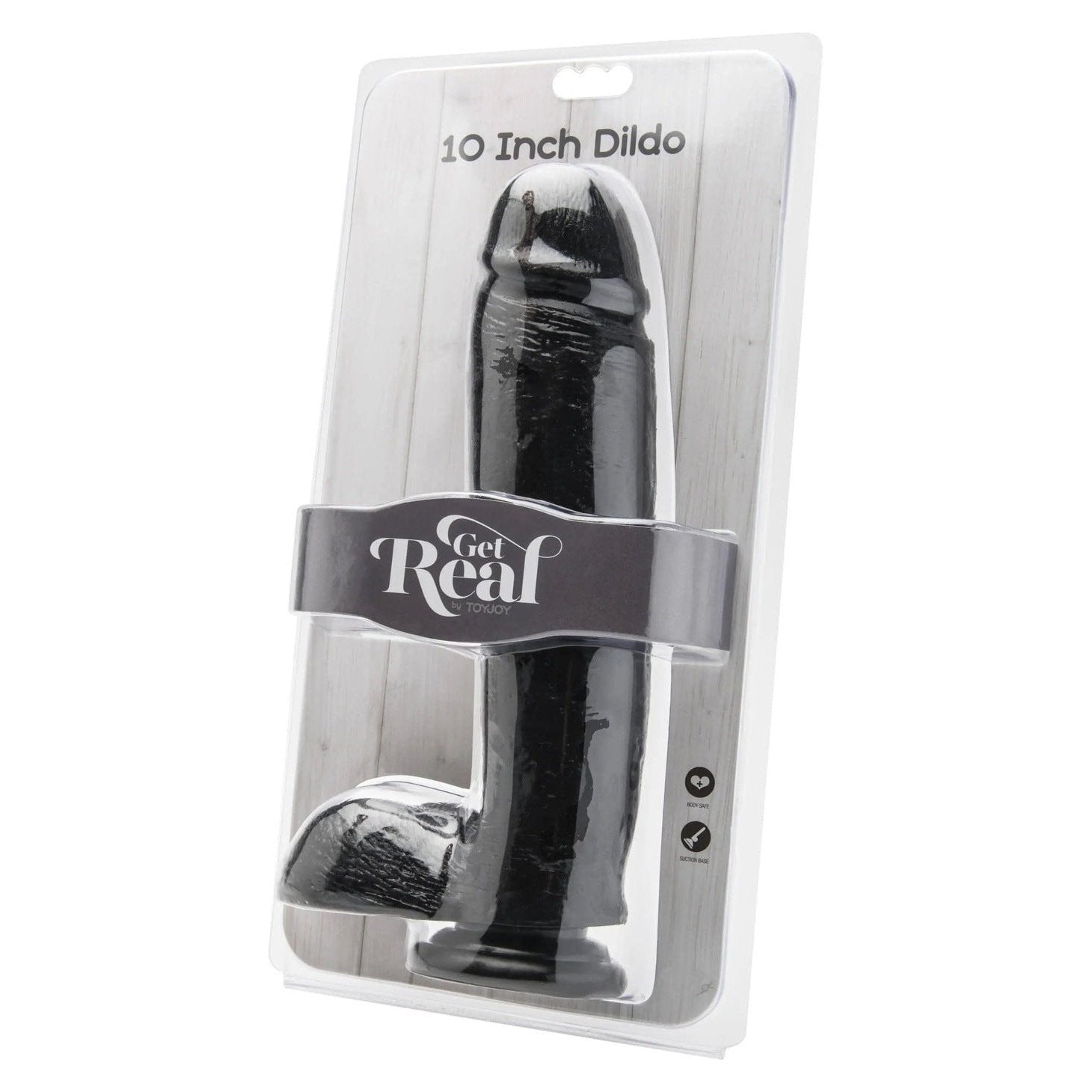 Maxi dildo with testicles and suction cup in Vital-Skin technology - 25.5cm - Black